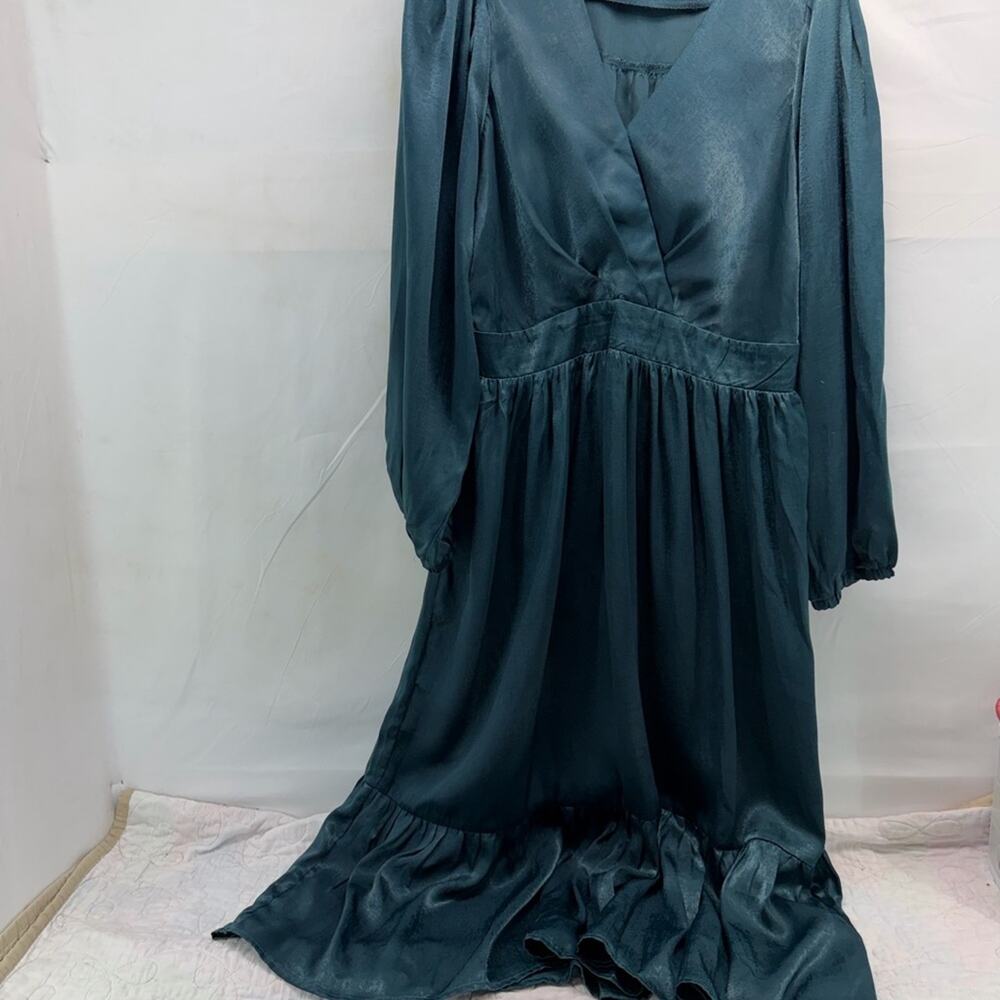GiGiO Women’s Large Teal Long Sleeve festive Dress